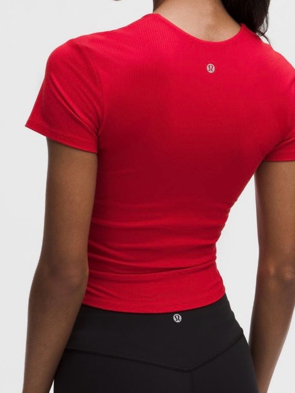 lululemon athletica All It Takes Ribbed Nulu V-Neck T Shirt Bra-Oxford Red-10 - Picture 2 of 7